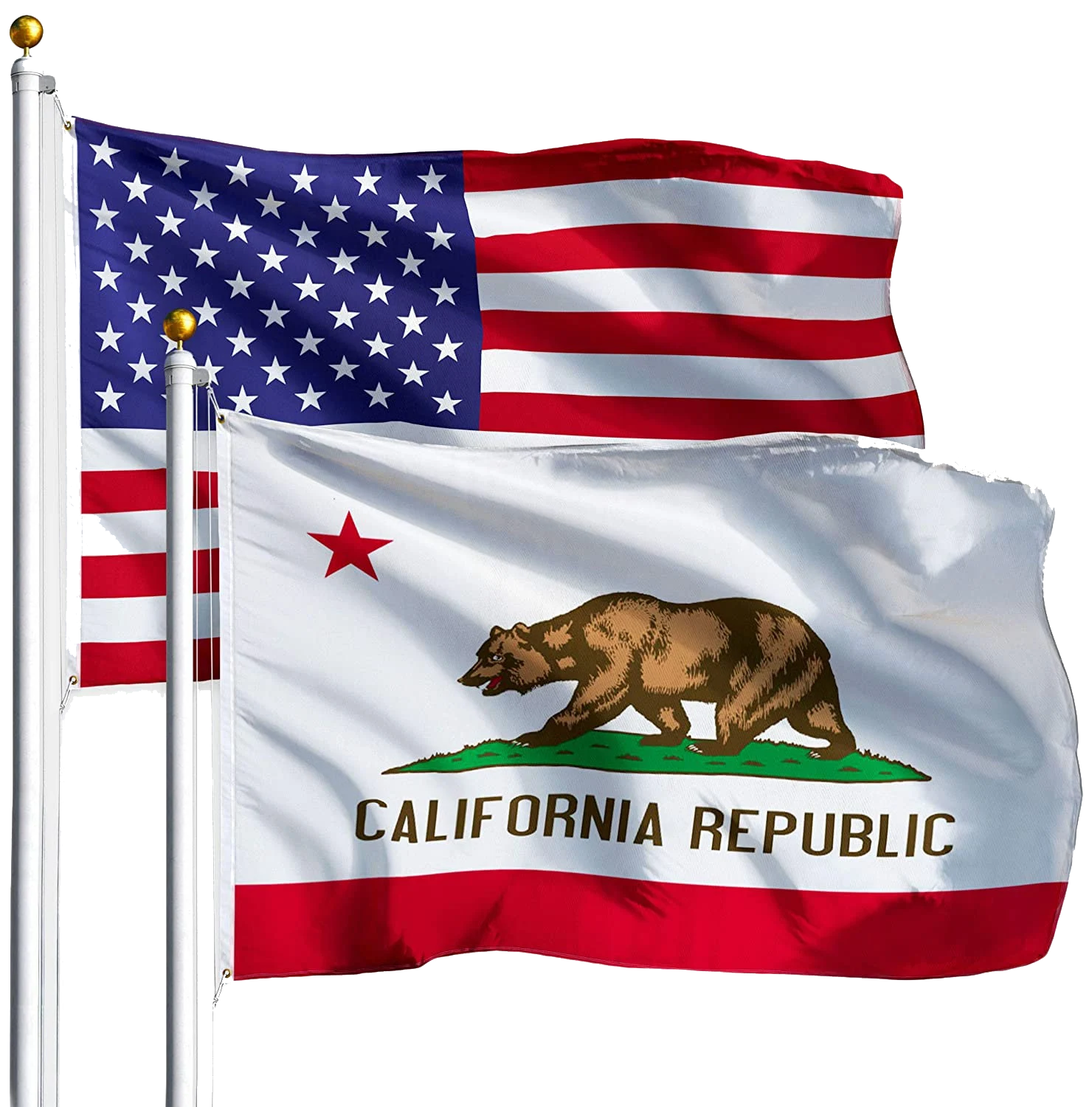California and USA flags